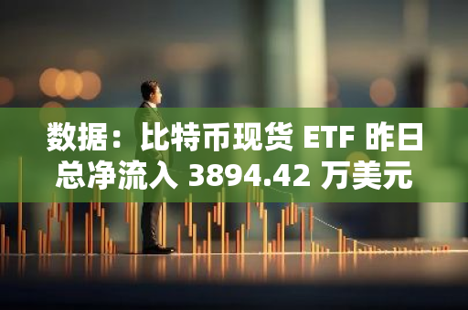 数据：比特币现货 ETF 昨日总净流入 3894.42 万美元，ETF 净资产比率达 4.63%