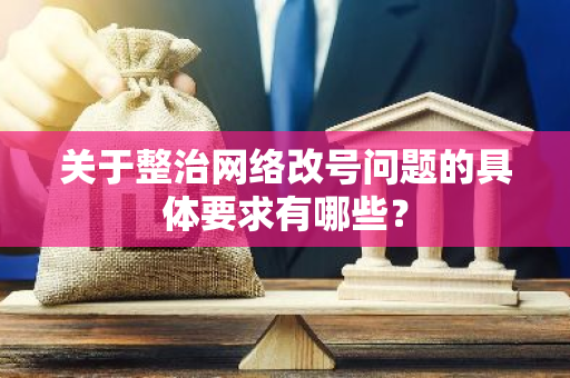 关于整治网络改号问题的具体要求有哪些？