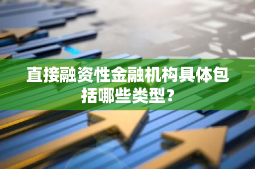 直接融资性金融机构具体包括哪些类型？