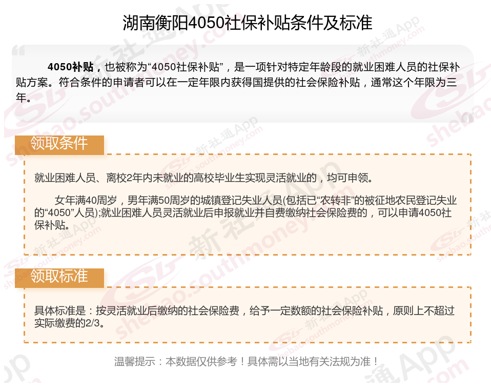 2024年湖南衡阳灵活就业4050补贴最新标准 湖南衡阳什么条件可申请4050社保补贴