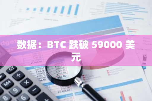 数据：BTC 跌破 59000 美元