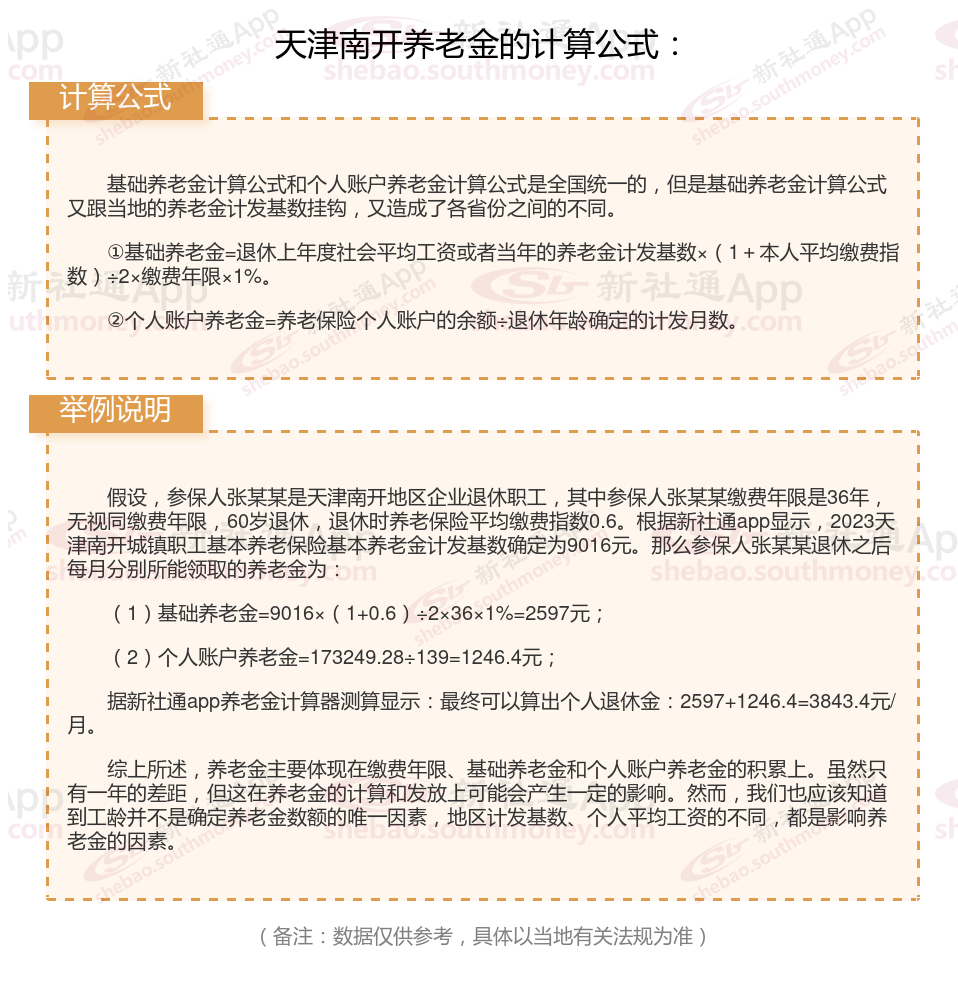 天津南开社保交满15年退休可以拿多少钱？天津南开养老金计算方法2024计算器