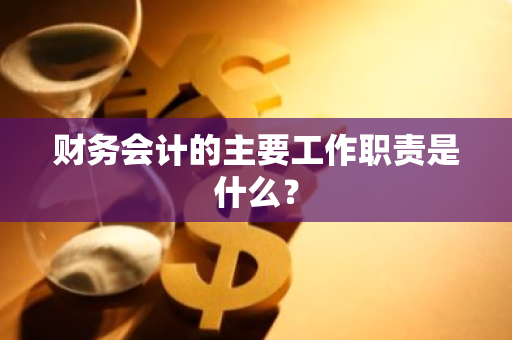 财务会计的主要工作职责是什么？