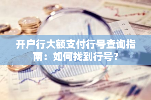 开户行大额支付行号查询指南：如何找到行号？