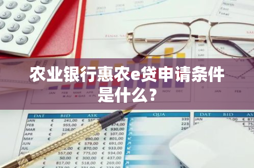 农业银行惠农e贷申请条件是什么？