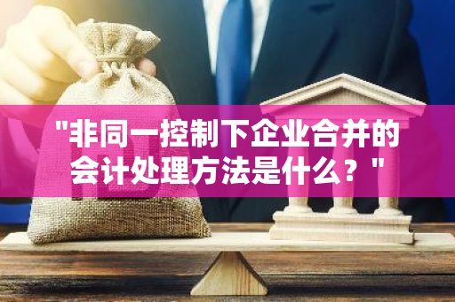 "非同一控制下企业合并的会计处理方法是什么？"