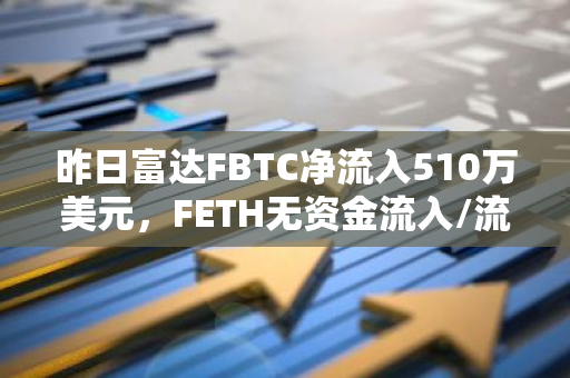 昨日富达FBTC净流入510万美元，FETH无资金流入/流出