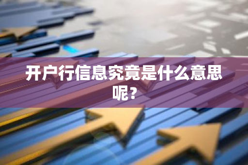 开户行信息究竟是什么意思呢？