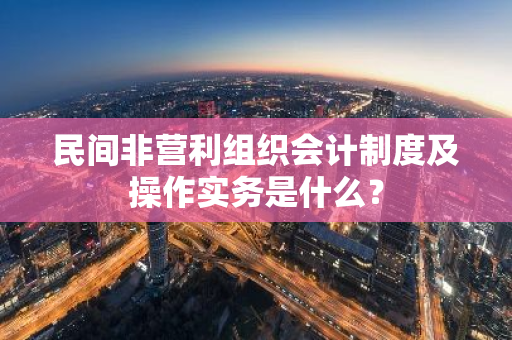 民间非营利组织会计制度及操作实务是什么？