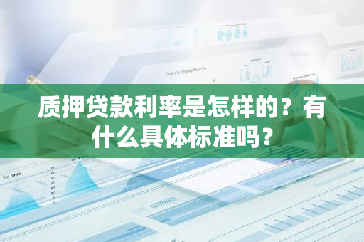 质押贷款利率是怎样的？有什么具体标准吗？