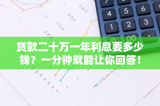 贷款二十万一年利息要多少钱？一分钟就能让你回答！