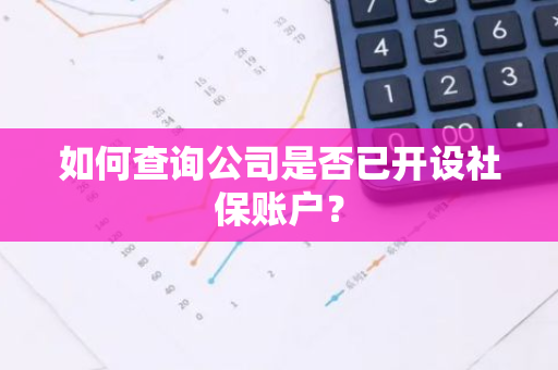 如何查询公司是否已开设社保账户？