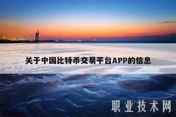 关于中国比特币交易平台APP的信息