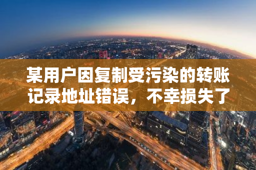 某用户因复制受污染的转账记录地址错误，不幸损失了11枚ETH，引发关注与警示