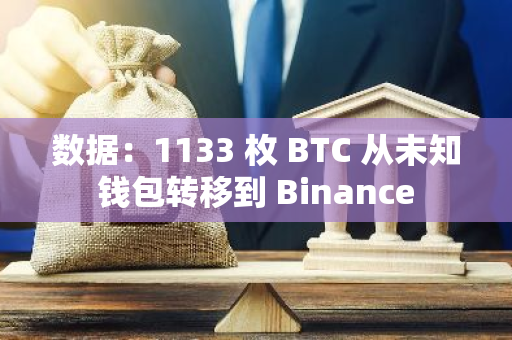 数据：1133 枚 BTC 从未知钱包转移到 Binance