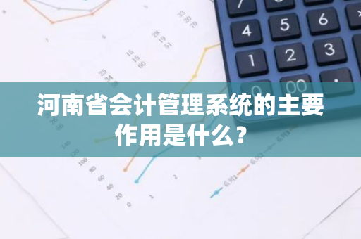 河南省会计管理系统的主要作用是什么？