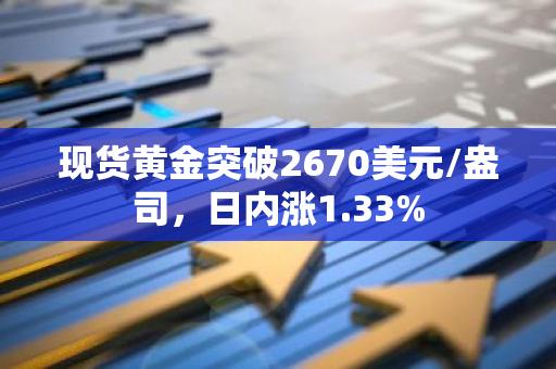 现货黄金突破2670美元/盎司，日内涨1.33%