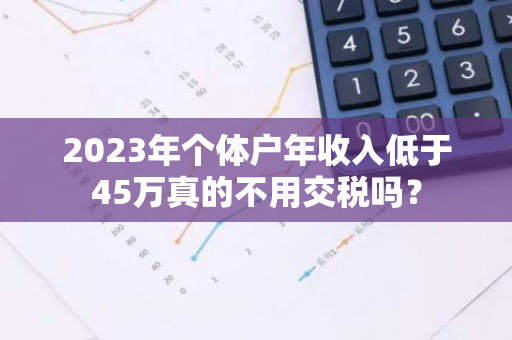 2023年个体户年收入低于45万真的不用交税吗？