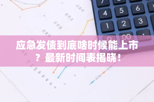 应急发债到底啥时候能上市？最新时间表揭晓！