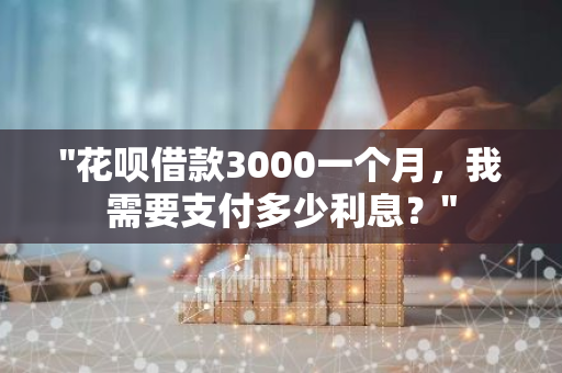 "花呗借款3000一个月，我需要支付多少利息？"