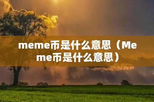 meme币是什么意思（Meme币是什么意思）