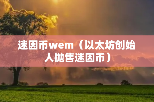 迷因币wem（以太坊创始人抛售迷因币）