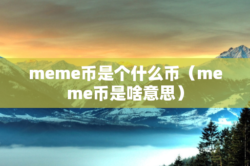 meme币是个什么币（meme币是啥意思）