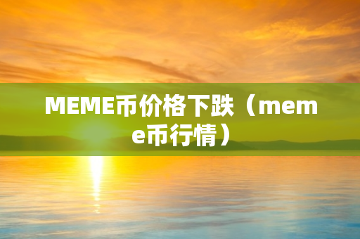 MEME币价格下跌（meme币行情）