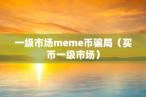 一级市场meme币骗局（买币一级市场）