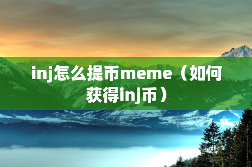 inj怎么提币meme（如何获得inj币）