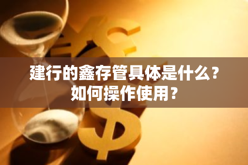 建行的鑫存管具体是什么？如何操作使用？