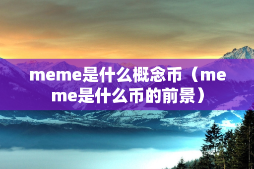 meme是什么概念币（meme是什么币的前景）