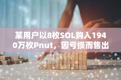 某用户以8枚SOL购入1940万枚Pnut，因亏损而售出，错失超过185万美元的潜在收益