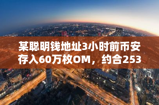 某聪明钱地址3小时前币安存入60万枚OM，约合253万美元