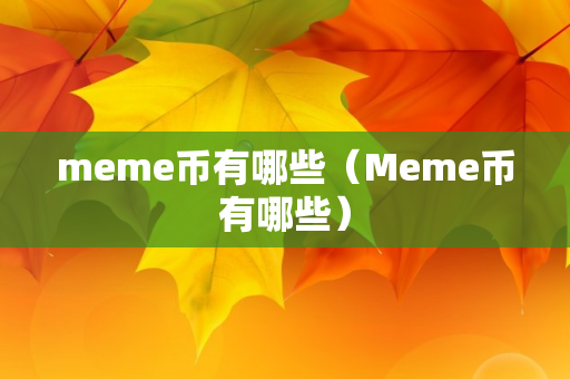 meme币有哪些（Meme币有哪些）