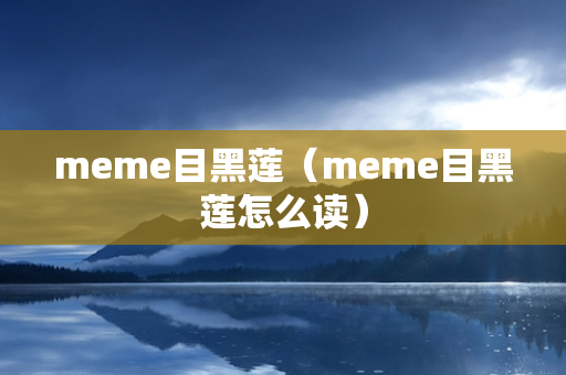 meme目黑莲（meme目黑莲怎么读）