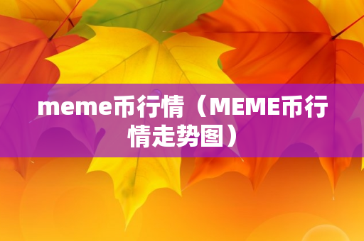 meme币行情（MEME币行情走势图）