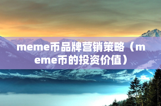 meme币品牌营销策略（meme币的投资价值）