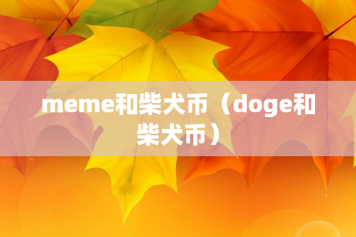 meme和柴犬币（doge和柴犬币）