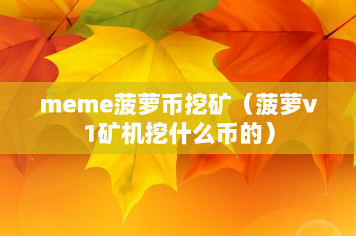 meme菠萝币挖矿（菠萝v1矿机挖什么币的）