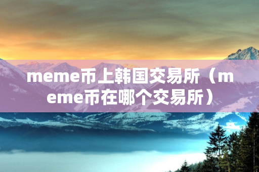 meme币上韩国交易所（meme币在哪个交易所）