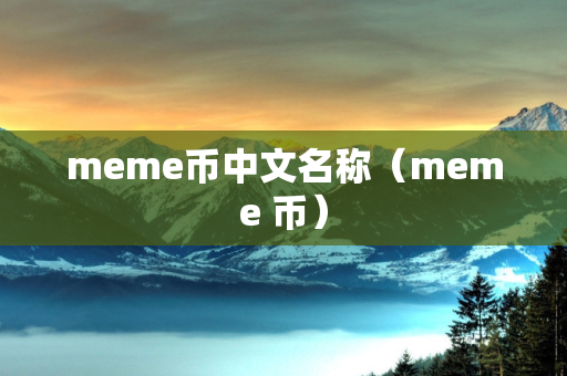 meme币中文名称（meme 币）