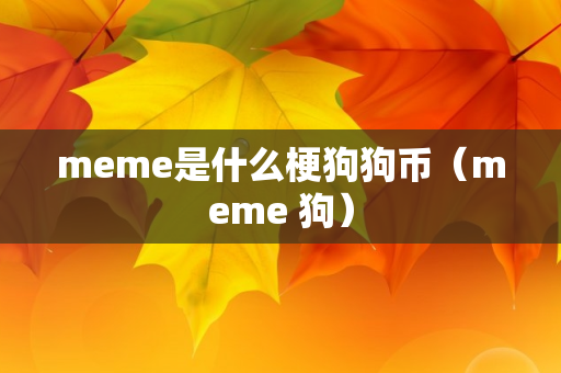 meme是什么梗狗狗币（meme 狗）