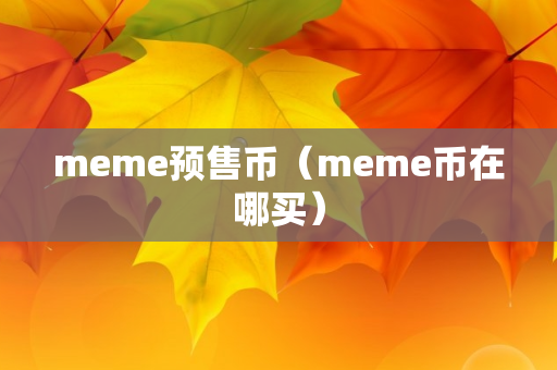 meme预售币（meme币在哪买）