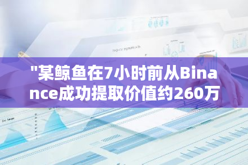 "某鲸鱼在7小时前从Binance成功提取价值约260万美元的WIF和BONK代币"