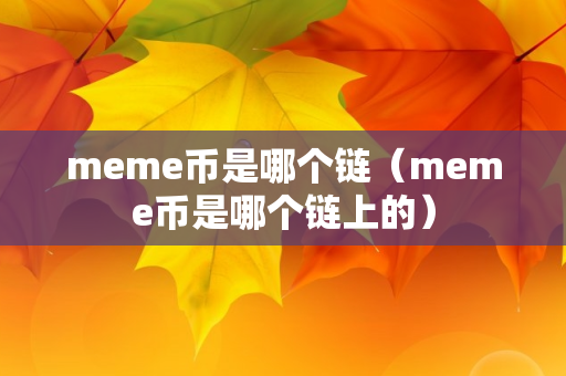 meme币是哪个链（meme币是哪个链上的）