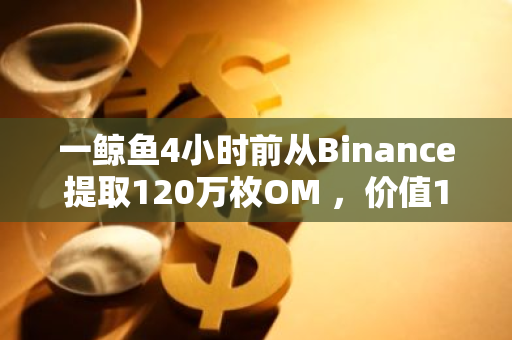 一鲸鱼4小时前从Binance提取120万枚OM ，价值198万美元