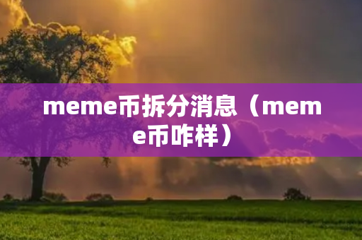 meme币拆分消息（meme币咋样）