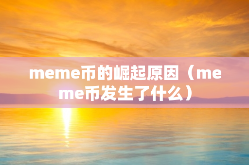 meme币的崛起原因（meme币发生了什么）