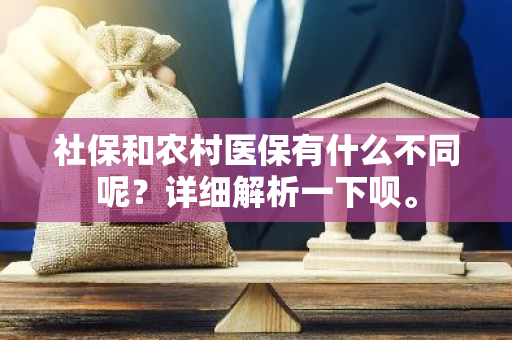 社保和农村医保有什么不同呢？详细解析一下呗。